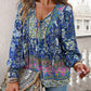 💖Limited time 49% OFF💖Women's Fashion Printed v-Neck Long Sleeve Shirt