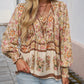💖Limited time 49% OFF💖Women's Fashion Printed v-Neck Long Sleeve Shirt