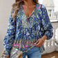💖Limited time 49% OFF💖Women's Fashion Printed v-Neck Long Sleeve Shirt