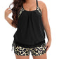 Sexy Leopard Cross Back Two-Piece Swimsuit