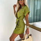 Waist Tied V-Neck Jumpsuit