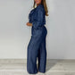 💙LAST DAY SALE 70% OFF🥰Women's Tiered Long-Sleeve Tops ＆ Wide-Leg Pants Set