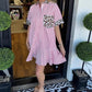 Women's Fashion Striped Patchwork Leopard Print Shirt Dresses