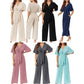 💖LAST DAY SALE 50% OFF💖Women's Elegant V-Neck Wide Leg Waist Tie Jumpsuit