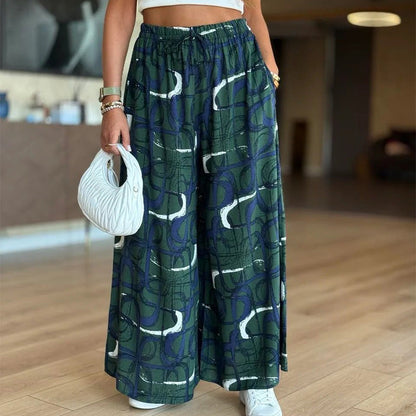 Buy 2 get free shipping and save 15% Printed wide-leg pants (with pockets)