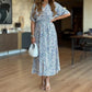 💐New Arrival 50% OFF💖 Women's Elegant V-Neck Half-Sleeve Maxi Dress