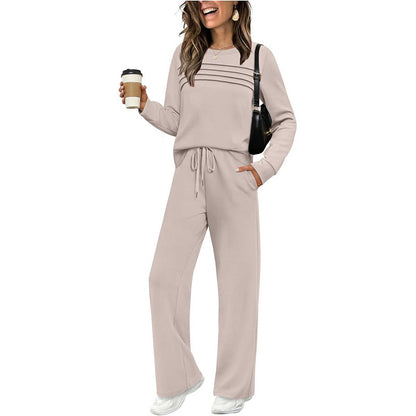 🔥LAST DAY 60% OFF✨Women's Crew Neck Top & Drawstring Pants Set