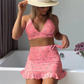 Women's 3-Piece Printed Bikini Swimsuit Set