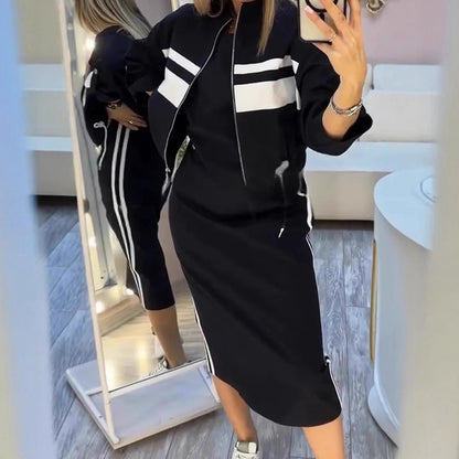 Women’s Bomber Jacket & Bodycon Skirt Set