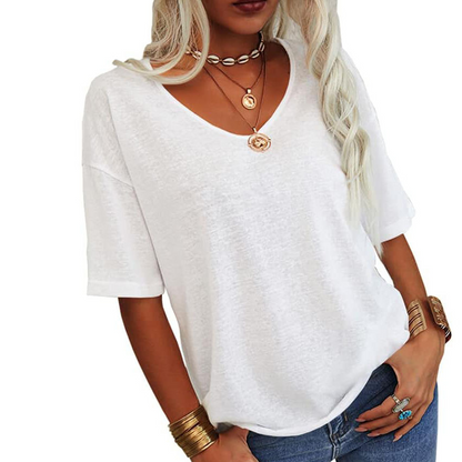🌸LAST DAY SPECIAL PRICE £9.99 !!🌸Women's Casual V-Neck Short Sleeve T-Shirt