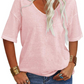 🌸LAST DAY SPECIAL PRICE £9.99 !!🌸Women's Casual V-Neck Short Sleeve T-Shirt