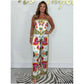 Spaghetti Strap Printed Top & Loose Women's Pants 2-Piece Set