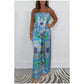 Spaghetti Strap Printed Top & Loose Women's Pants 2-Piece Set