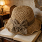 👒Elegant Woven Straw Sun Hat with Bow 🌞