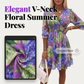 🎁2026 New Arrivals 50% OFF - Free Shipping💥Women's Floral V-Neck Ruffle Hem A-Line Dress💐👗