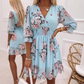 🎁2026 New Arrivals 50% OFF - Free Shipping💥Women's Floral V-Neck Ruffle Hem A-Line Dress💐👗