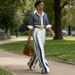 🥳SUMMER HOT SALE🥳💞 Women's Striped Shirt & Wide-Leg Pants 2-Piece Set