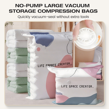 ⏳LAST DAY SALE ONLY ￡5.99!🏆🧳No‑Pump Vacuum Storage Bags – Press & seal, no pump needed. Saves 80% space, keeps clothes dry & dust‑free. Perfect for bulky bedding & off‑season gear. 🛏️🗄️