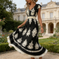 🎁New arrival 50% OFF💥Women's V-Neck Baroque Print Flowy Maxi Dress