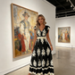 🎁New arrival 50% OFF💥Women's V-Neck Baroque Print Flowy Maxi Dress