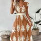 🎁New arrival 50% OFF💥Women's V-Neck Baroque Print Flowy Maxi Dress
