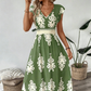 🎁New arrival 50% OFF💥Women's V-Neck Baroque Print Flowy Maxi Dress