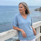 💖LAST DAY SALE ONLY￡11.99!!💖Women's Boho V-Neck T-Shirt with Frayed Edges🌿 – Loose Fit, Breathable Summer Top in Soft Cotton👚