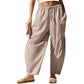 ⏰2026 Summer Hot Sale 50% OFF 🌊✨Women's Wide Leg Gingham Striped Plaid Pants🏖️Casual Barrel Loose Drawstring Pants with Pockets☀️
