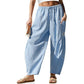 ⏰2026 Summer Hot Sale 50% OFF 🌊✨Women's Wide Leg Gingham Striped Plaid Pants🏖️Casual Barrel Loose Drawstring Pants with Pockets☀️