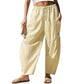 ⏰2026 Summer Hot Sale 50% OFF 🌊✨Women's Wide Leg Gingham Striped Plaid Pants🏖️Casual Barrel Loose Drawstring Pants with Pockets☀️