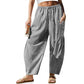 ⏰2026 Summer Hot Sale 50% OFF 🌊✨Women's Wide Leg Gingham Striped Plaid Pants🏖️Casual Barrel Loose Drawstring Pants with Pockets☀️