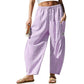 ⏰2026 Summer Hot Sale 50% OFF 🌊✨Women's Wide Leg Gingham Striped Plaid Pants🏖️Casual Barrel Loose Drawstring Pants with Pockets☀️