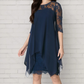 🎁Hot Sale🎁65% OFF💥Women's Elegant High-Low Hem Lace Overlay Dress
