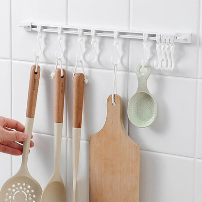 ⏳LAST DAY SALE ONLY ￡5.99!!👍🪝No-Drill Track Hooks: 10 Sliding Hooks, Strong Adhesive, Space-Saving | 30/40cm