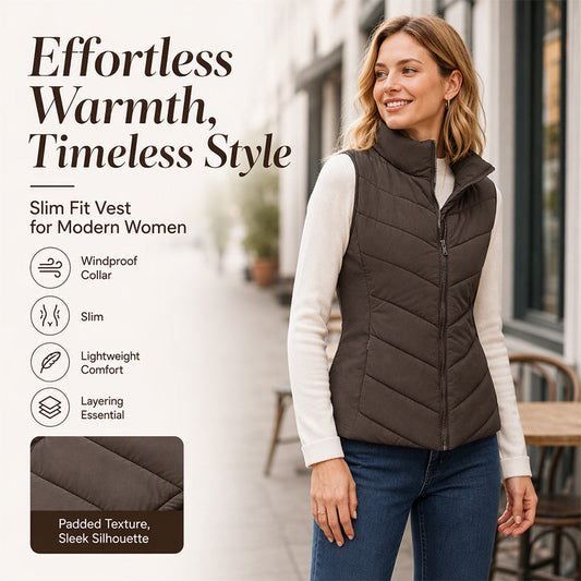 💗LAST DAY SALE 50% OFF⚡50K+ SOLD💕 Women's Quilted Stand Collar Puffer Vest