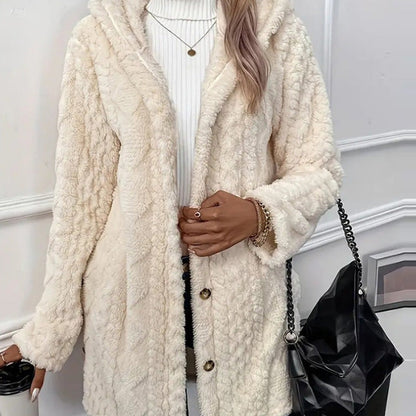🎉60% OFF Today!!⚡50K+ SOLD! ✨ Women's Hooded Plush Fleece Button Jacket