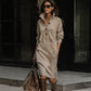 🌸Hot Sale 50% OFF💖Women's Ribbed Knit Sweater Dress with Lapel Collar