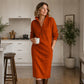 🌸Hot Sale 50% OFF💖Women's Ribbed Knit Sweater Dress with Lapel Collar