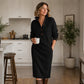 🌸Hot Sale 50% OFF💖Women's Ribbed Knit Sweater Dress with Lapel Collar