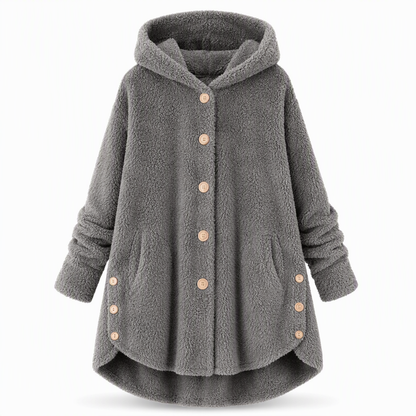 🔥 50% OFF | Women's Plus Size Plush Fleece Hooded Coat – Cozy Warm Winter Jacket