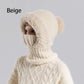 🎉🎁70% OFF!!!-Ready for Winter!!!❄️✨Women 3-in-1 Knitted Balaclava Hat, Fleece Lined Warm Hood Beanie with Scarf & Face Mask, Pom Pom Winter Hat for Outdoor Skiing🧣