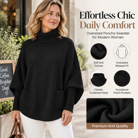 ✨ New for 2026 | 🔥Limited time offer 💖Women's Turtleneck Batwing Sleeve Knit Sweater🤩