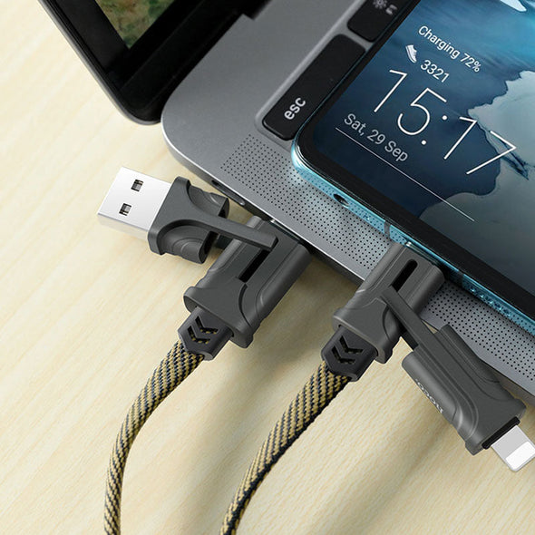 4-in-1 Nylon Braided Fast Charging Cable-4