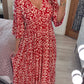 (🔥Hot Sale - 50% OFF🔥 Free Shipping)Casual Print V-neck Long Dress